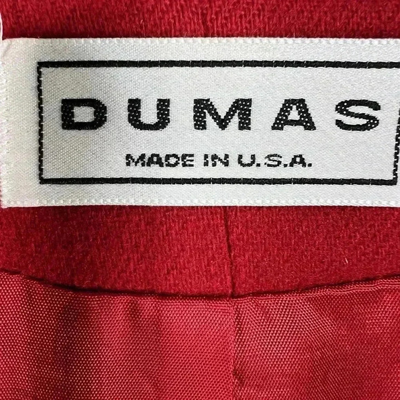 DUMAS Womens Sz XL 100% Pure Wool Blazer Lined Holiday Red Career Wear Old Money - Picture 13 of 16